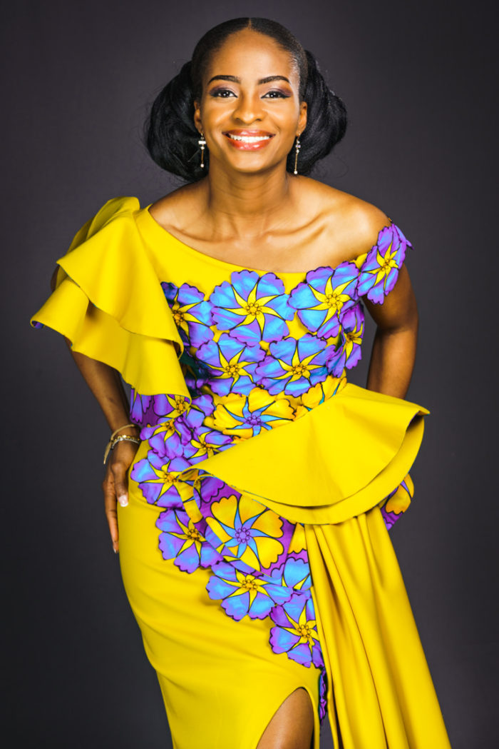 portrait with colourful dress
