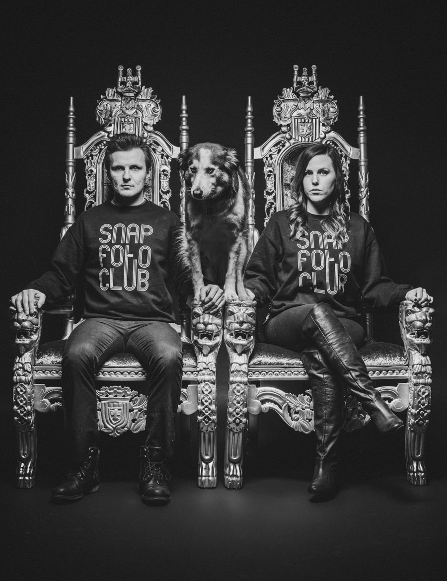 owners of SNAP Foto Club sitting in thrones